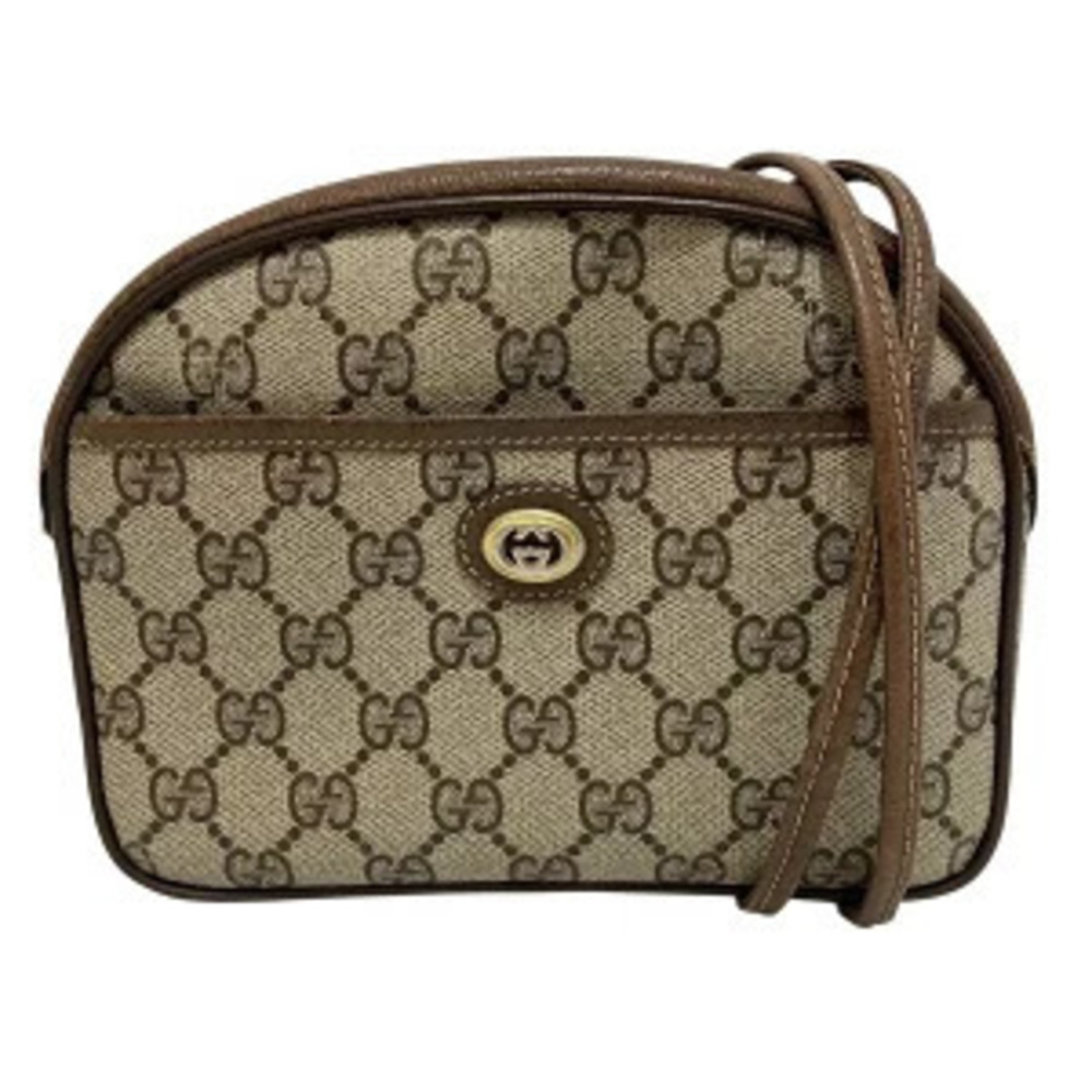 Gucci GG Supreme Shoulder Bag Beige Brown